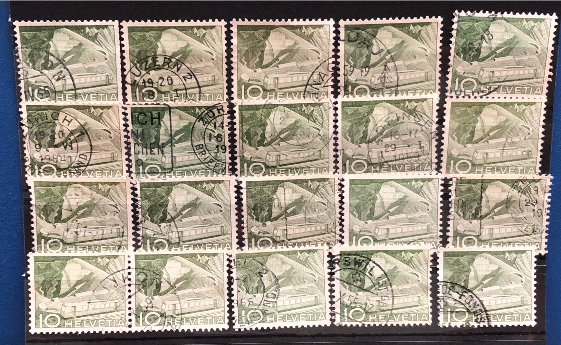Alle Briefmarken: Nr.299 Steckkarte mit Stempel Technik und Landschaft – Gebraucht aus Aarau von Billa007