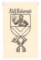 Ex-libris héraldique pour Adolf Biederman par Paul Boesch