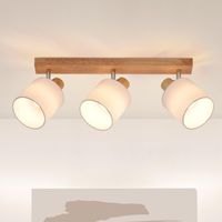 Deckenlampe 3-flammig Holz Vintage E14 Schwenkbar 350°