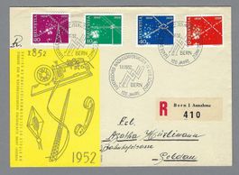 1952, ILLUSTR. FDC 100 J. EL. NACHRICHTENWESEN (Z/309-312)