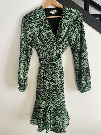Whistles crossbody short dress in a size 36