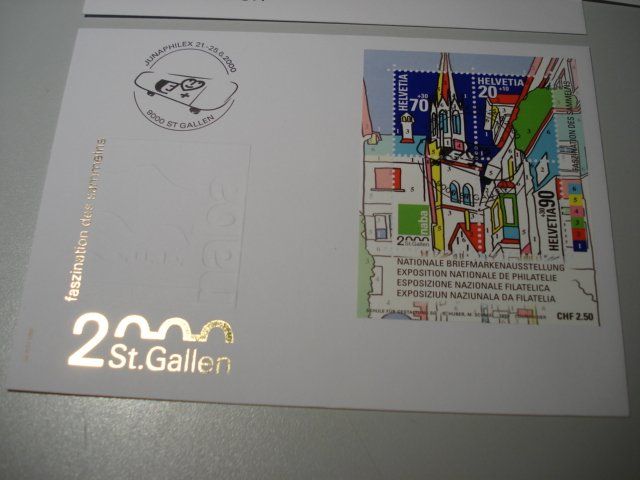 Set Block NABAG St Gallen 2000, 3 Sonderbriefe + Block ET-o (Gebraucht ...