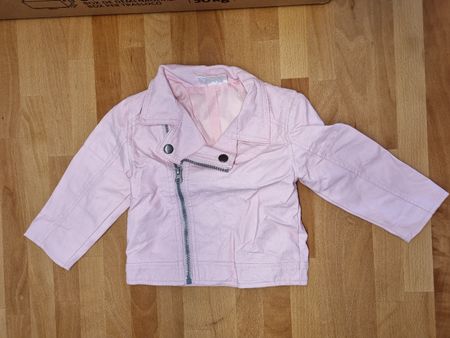 Mädchen rosa Kunstleder Jacke 80