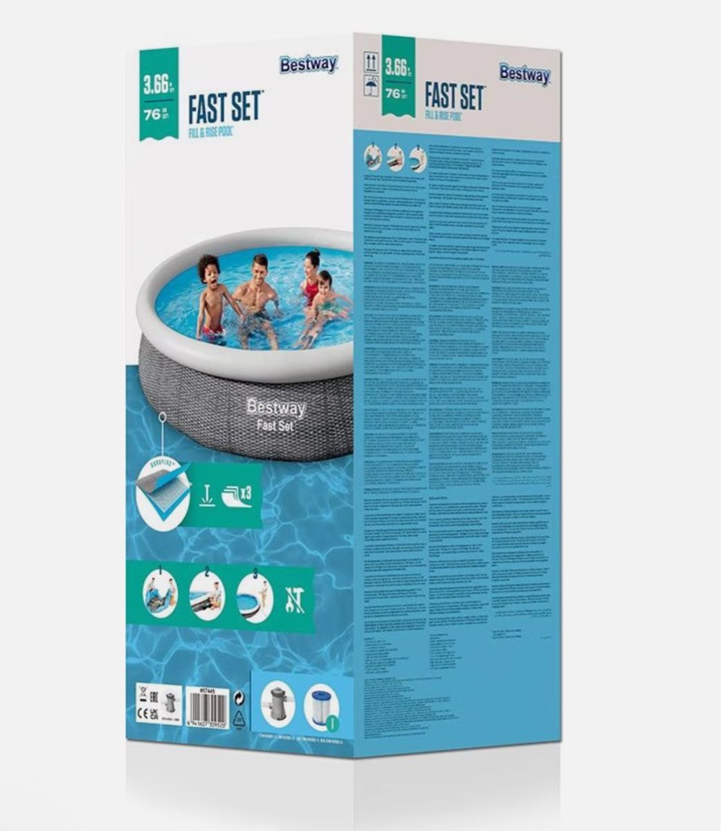 Bestway Schwimmbad: Bestway Fast Set Round Inflatable Pool Set 3.66m x 76cm new – Neu und originalverpackt aus Frauenfeld von Vanityroom 4