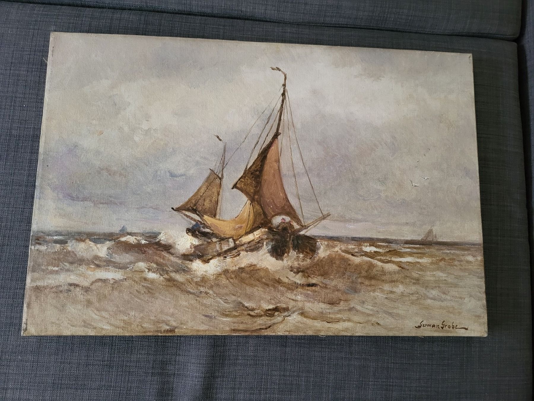 Gemälde: Segelboote Maler German Grobe Öl 1857-1938 – Gebraucht aus Binningen von Hofka64
