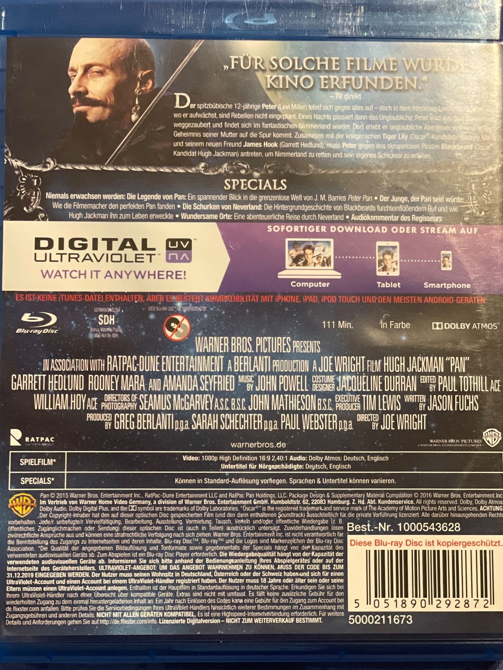 Tutti i DVDs: PAN   (2015) – Usato da Waldenburg venduto da Gonzo8 1