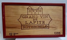 Holzschild Château Lafite Rothschild 1985 Vin Front Weinkist