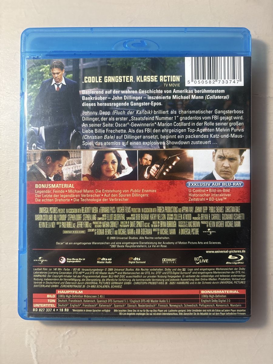 Tutti i DVDs: Public Enemies Blu-ray mit Johnny Depp & Christian Bale – Nuovo (secondo la descrizione) da Ruswil venduto da Slivio_ 1