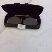 Vintage Kneifer Brille mit Etui, Antik Rarität.
