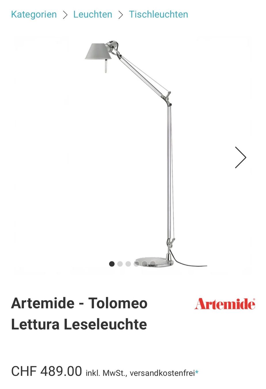 Artemide Lampes: Artemide Toleo Lampe – D'occasion à Zürich par hel_t55v 1