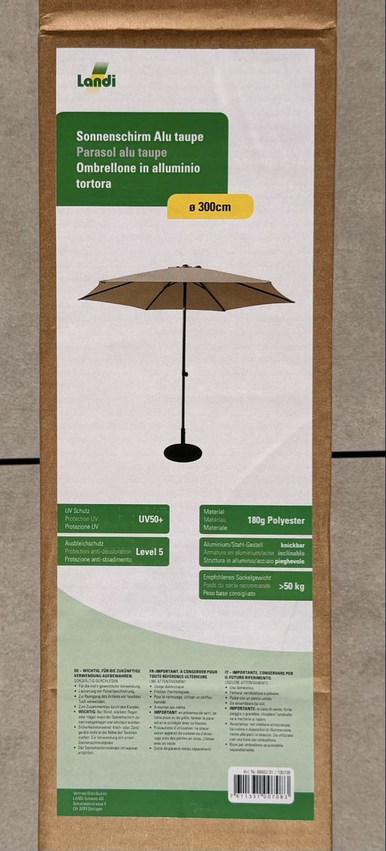 Sonnenschirme: Landi Sonnenschirm Alu taupe, 300cm Durchmesser! – Gebraucht aus Richterswil von giacometti222 6