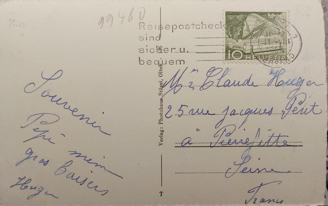 Ansichtskarten: OLTEN - Partie an der Aare - 1954 – Gebraucht aus Delémont von Domdom1 1