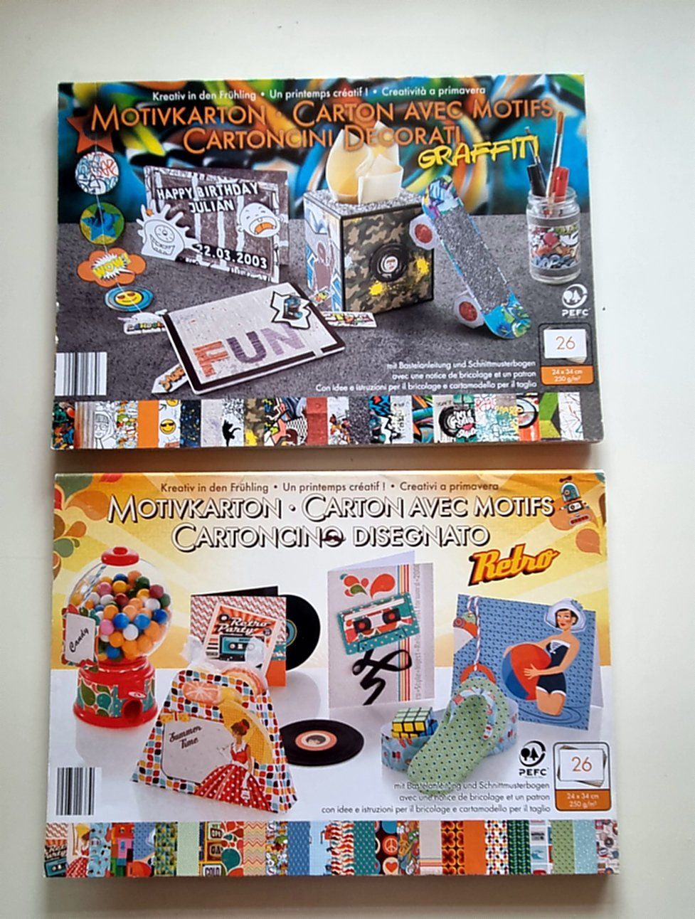 Carta: 2 Motivkartonblöcke Graffiti + Retro Scrapbooking – Usato da Effretikon venduto da lenalisa63