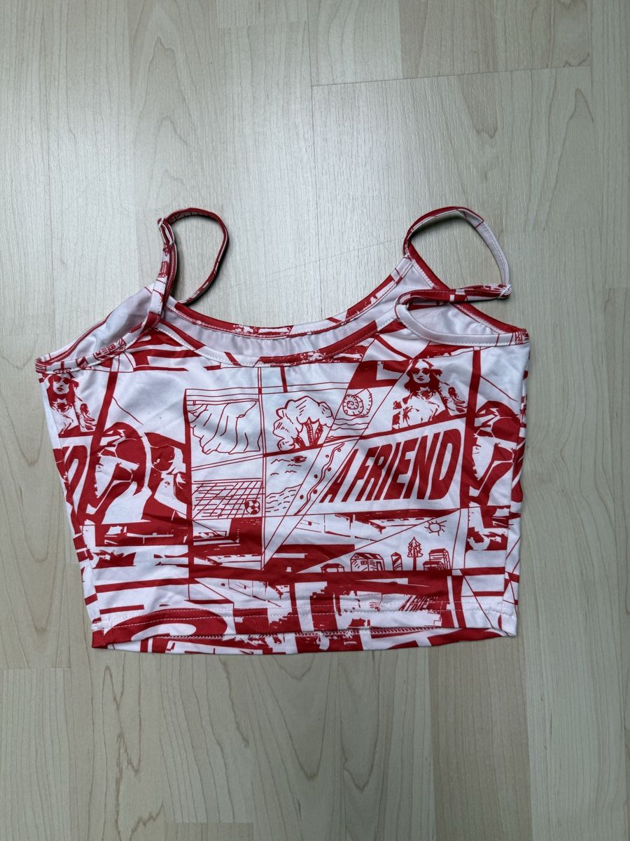 Top: Trendy Graphic Print Crop Top Y2k – Usato da Urdorf venduto da rob_c5wf 1