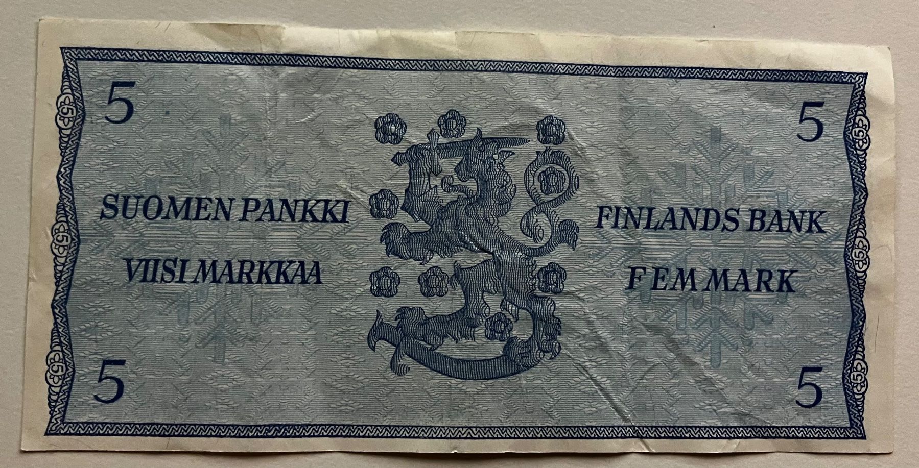 Billets de banque: Finnland 5 Markkaa 1963 – D'occasion à Algetshausen par Carrhard 1