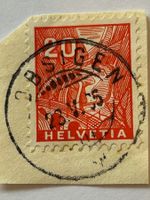 🔥 Lobsigen BE 23.V.35 Eindruck stark auf Briefmarke 1934 👍