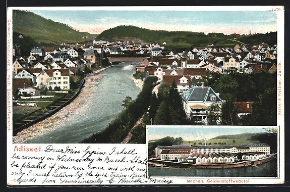 Cartes postales: Adlisweil, Ortsansicht aus der Vogelscha – D'occasion à Berlin par bartko-reher