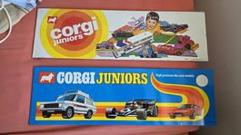 2 Original Corgi Blechschilder eines Werbedisplys 1980