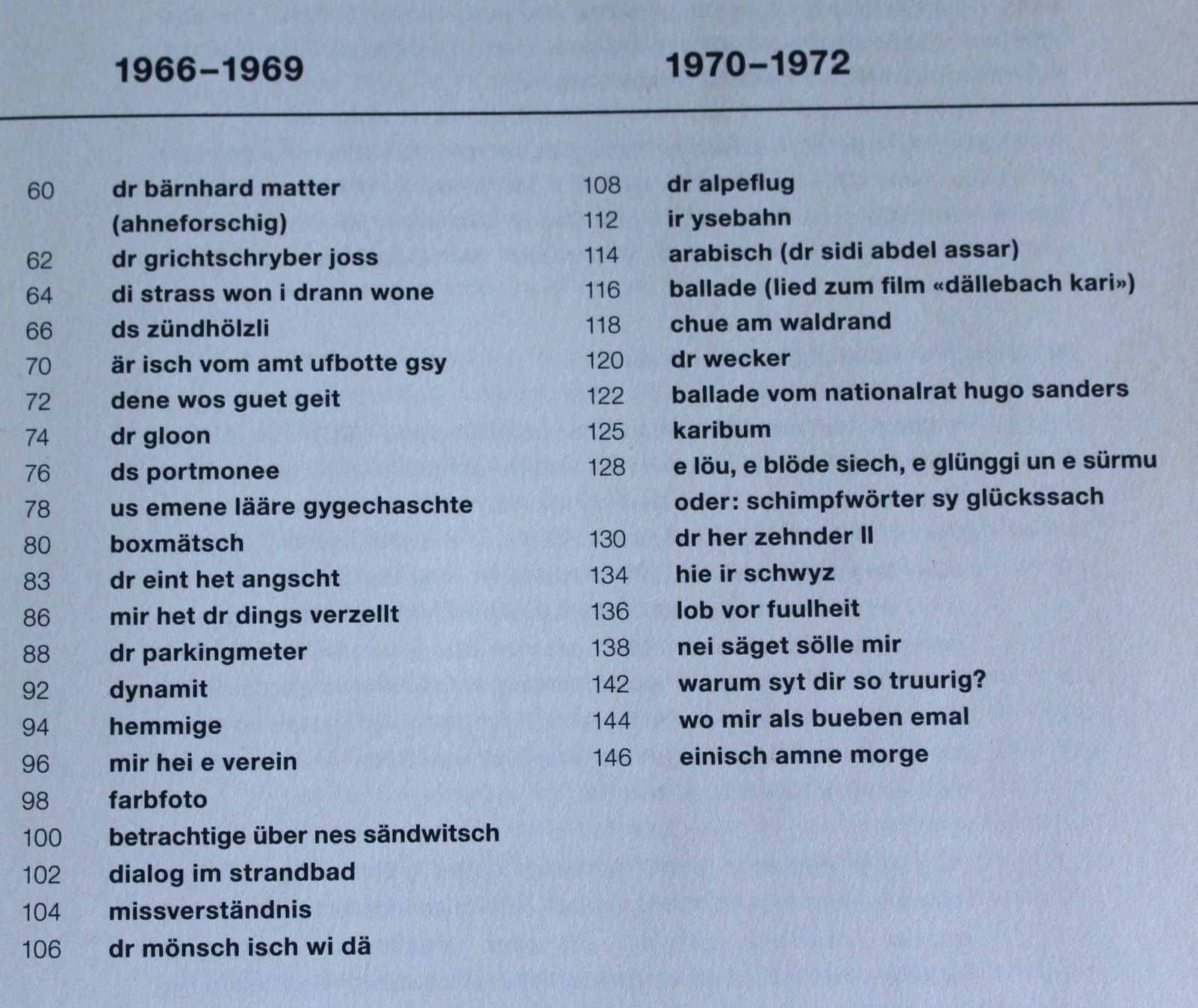 Libri: Mani Matter / Liederbuch – Usato da Worblaufen venduto da Cookie23 2