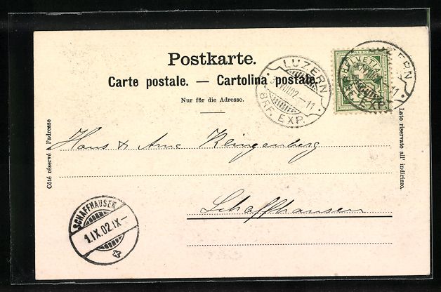 Cartoline postali: AK Luzern, Hotel Pension Kastanienbaum – Usato da Berlin venduto da bartko-reher 1