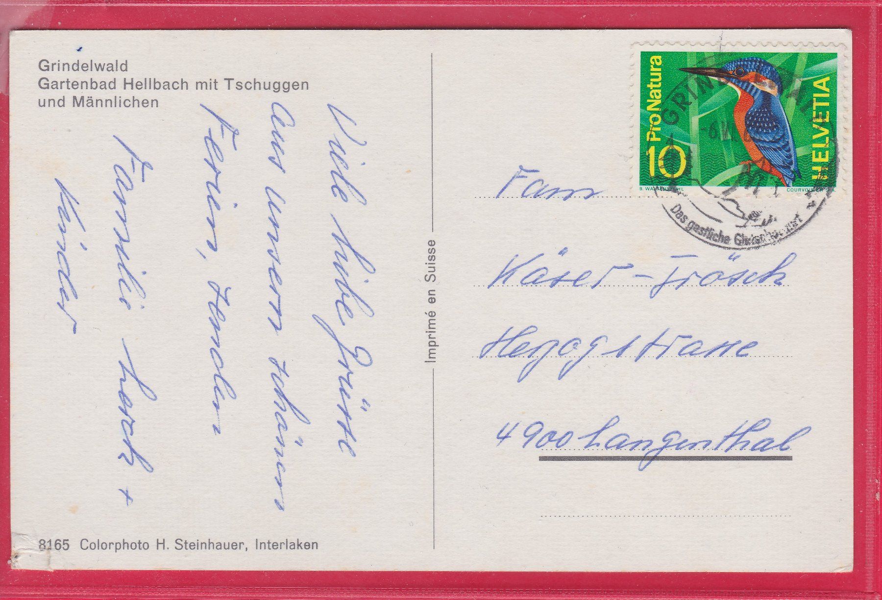 Cartoline postali: GRINDELWALD, GARTENBAD HELLBACH, 6.6.1966, TSCHUGGEN – Usato da Oberrieden venduto da Gebirgsstelze 1