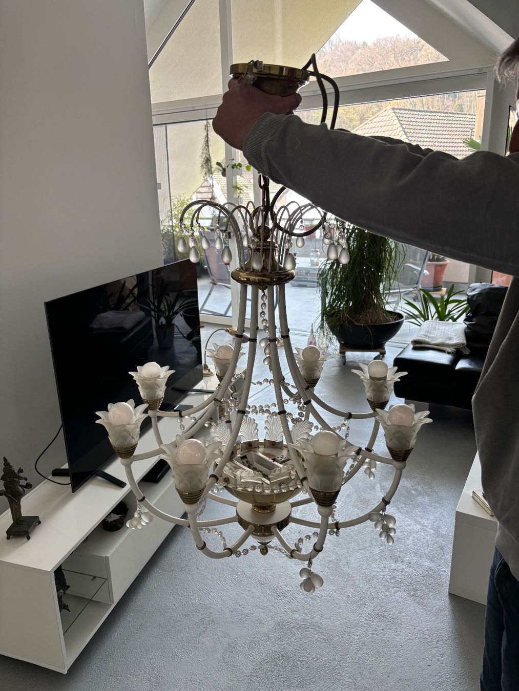 Lampadari & plafoniere: Vintage Murano Blumen Kronleuchter – Usato da Ettingen venduto da Reto_62 2