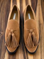 H&M Loafers Damen Wildleder Fransen Braun Gr. 39 neu