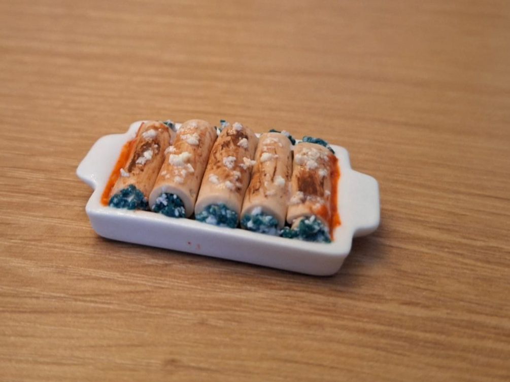 Case e mobili per bambole: Handmade Spinat Ricotta Cannelloni – Nuovo (secondo la descrizione) da Zürich venduto da HandmadeTinyFood 3