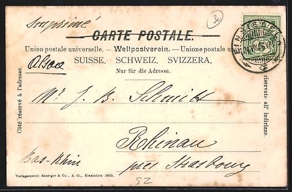 Cartoline postali: AK Einsiedeln, Blick auf das Kloster – Usato da Berlin venduto da bartko-reher 1