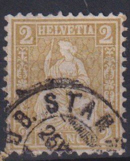 Alle Briefmarken: Sitzende Helvetia 2Rp.+++++ – Gebraucht aus Samnaun-Compatsch von Muckimu