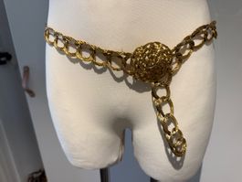 Modeschmuck Gelb-Gold-Fäden/Draht Gürtel Schnalle 100cm