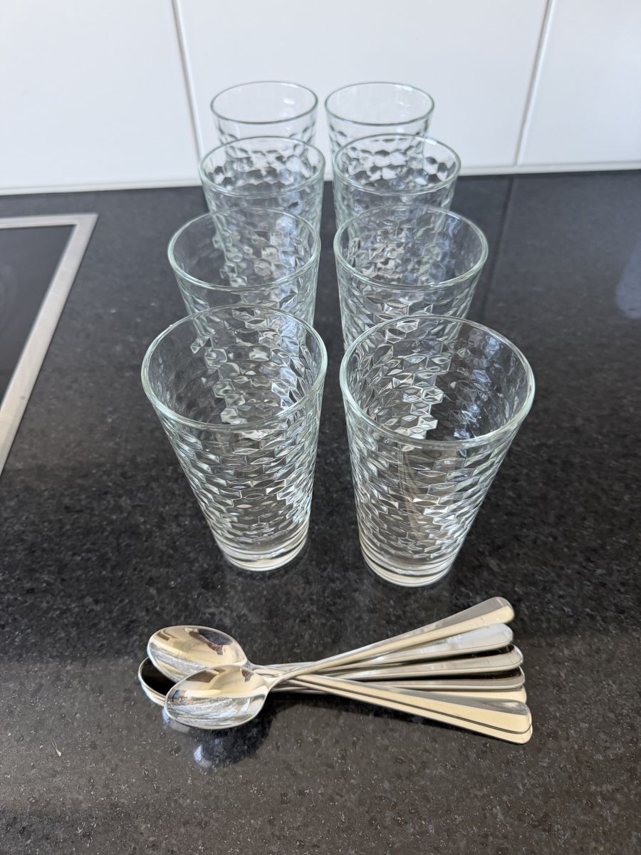 WMF Bicchieri: WMF Latte Macchiato Gläser 8 Stk. + Löffel Set – Nuovo (secondo la descrizione) da Dübendorf venduto da MariaS. 1