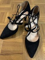 Schwarze Pumps aus Wildleder, Gr. 38, sehr guter Zustand