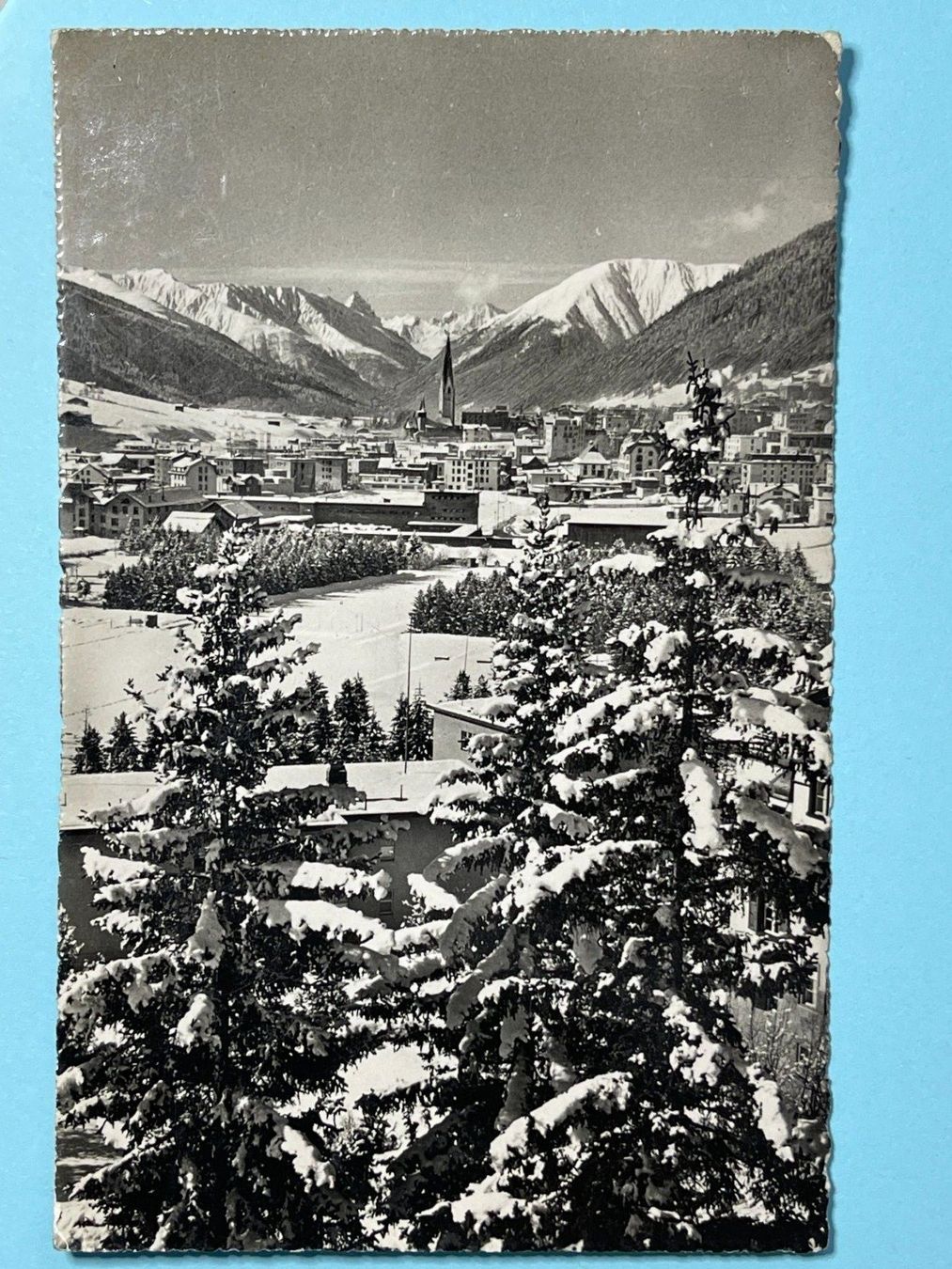 Cartoline postali: Wintermorgen in Davos - 1948 – Usato da Steg VS venduto da danwer74