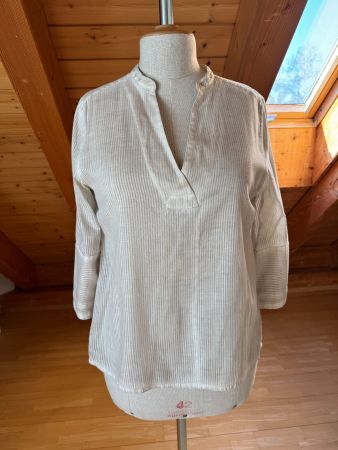 Gestreifte Bluse beige weiss von Nile