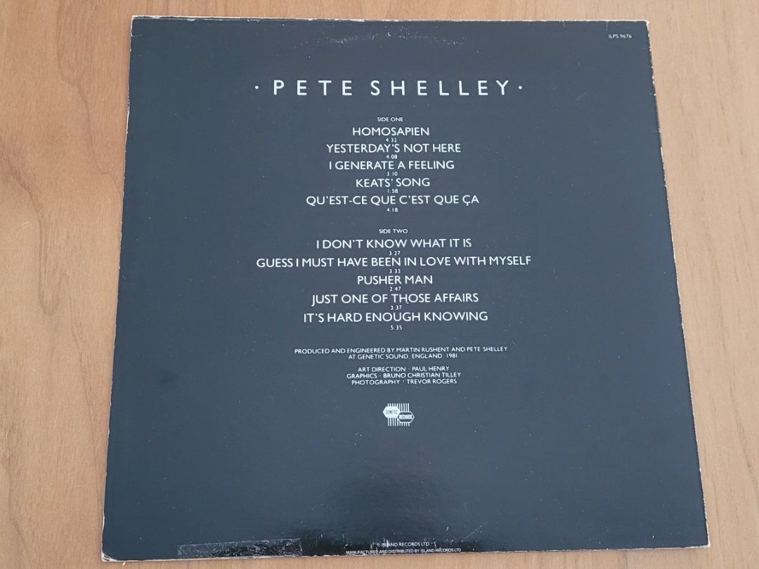 Dischi in vinile: LP  Pete Shelley – Usato da Martigny venduto da MZ-67 1