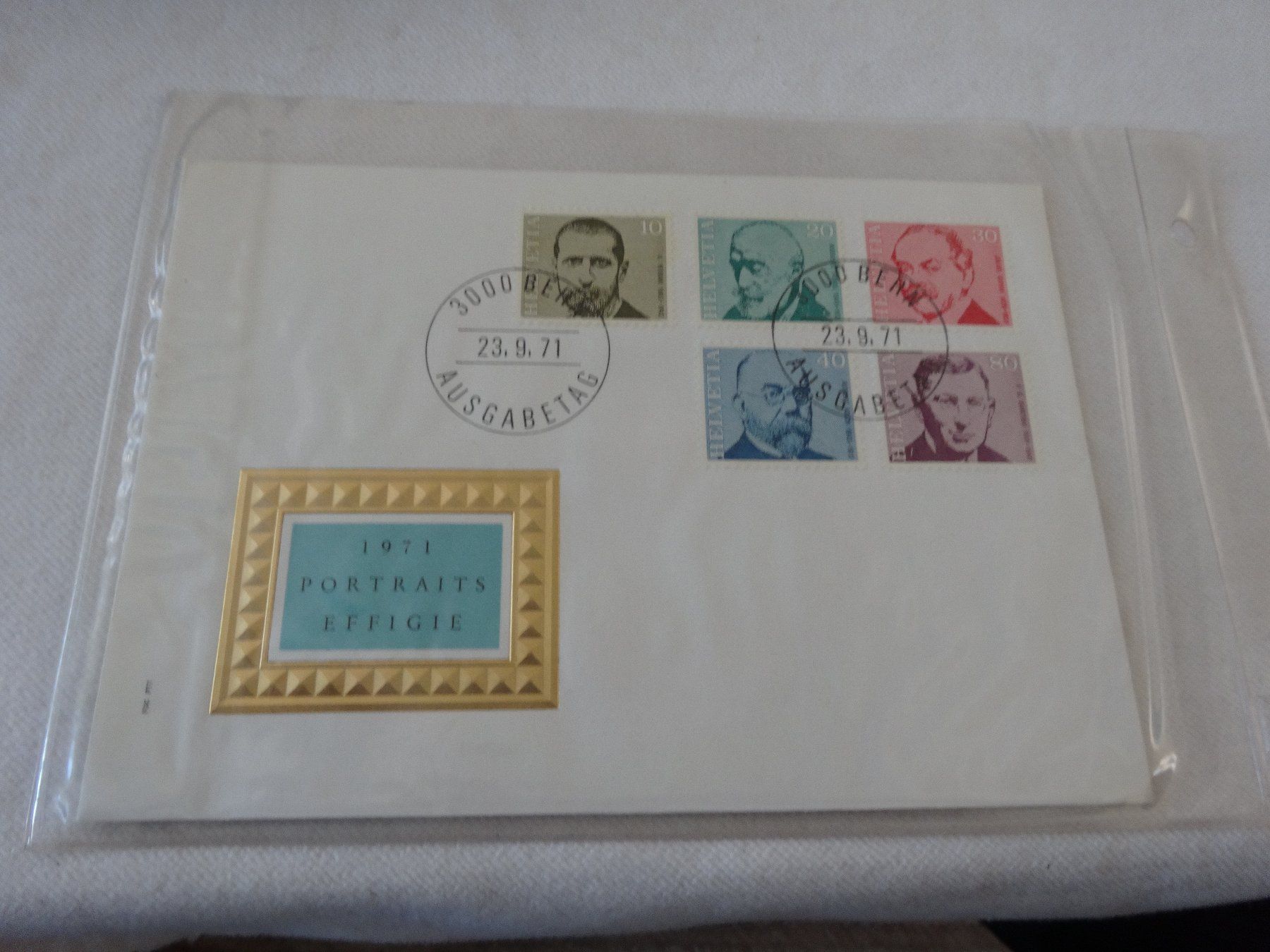 Alle Briefmarken: Sonderbrief Portraits Bern 23.9.1971 – Gebraucht aus Neerach von jenny062