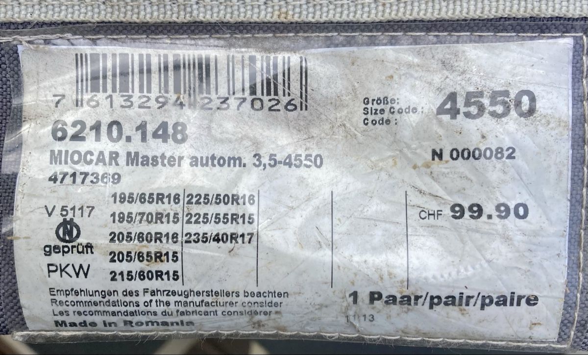 Schneeketten: Miocar Master Automatic Snow Chains 4550 Used Pair – Gebraucht aus Burgdorf von Iret 2
