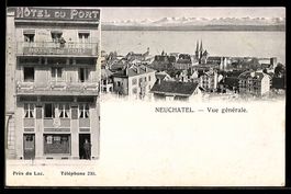 AK Neuchatel, Hôtel du Port, Vue générale