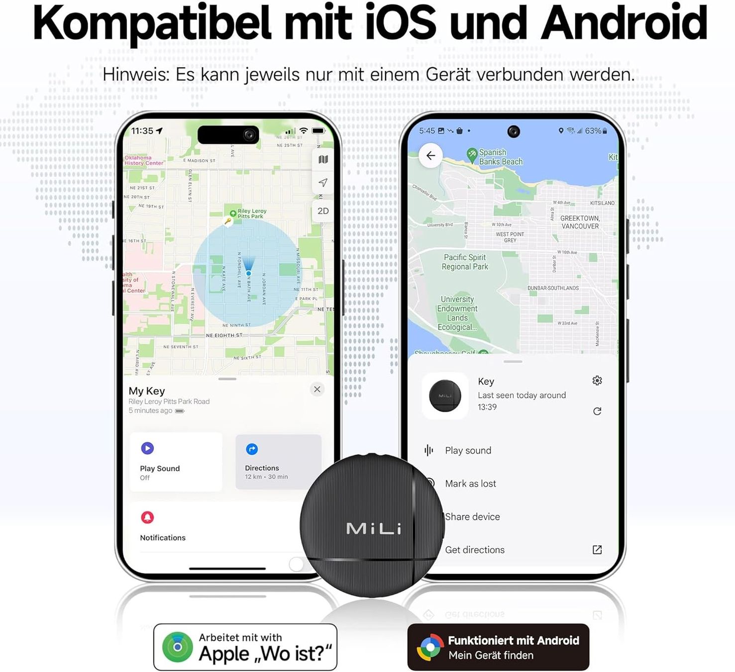 Portachiavi: Smart Tracker LiTag Duo Schlüssel Finder – Nuovo e nell'imballaggio originale da Suhr venduto da SchnapperCH 1
