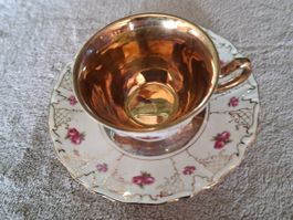 Zauberhaftes Winterling Bavaria Sammeltasse Rosen Gold Dekor