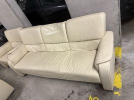 3/2/1er Sofa Ledersofa Beige