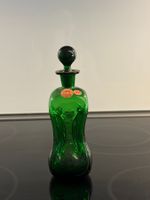 Flasche mit Stöpsel Glas grün J. E. Bang Holmegaard 50er