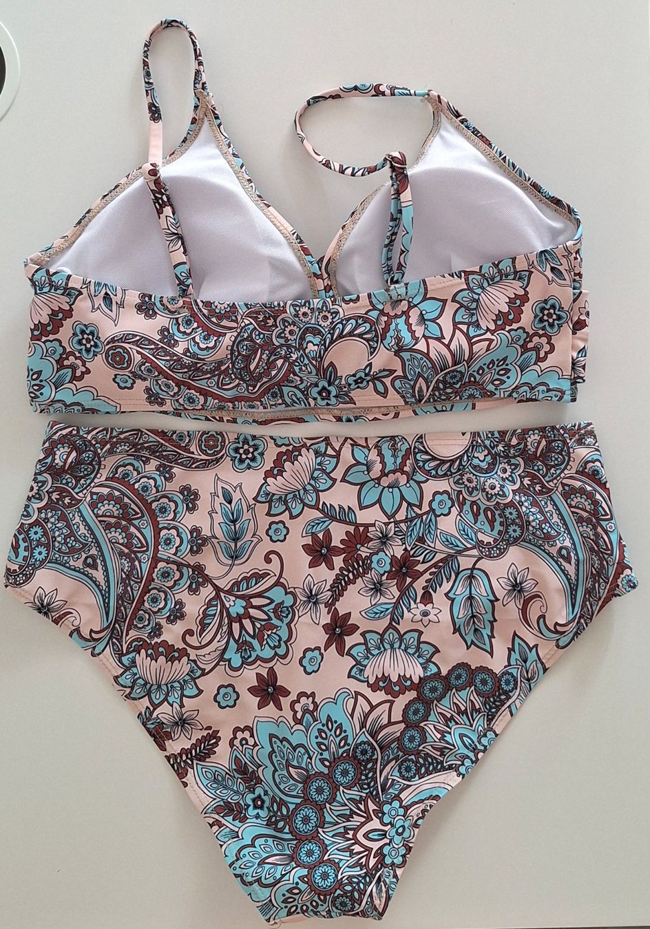 Maillots de bain & Bikinis: Bikini-Set Beige, blaugrün-braun Paisleymuster – Neuf (Voir description) à Matten b. Interl par iae_cwc7 1