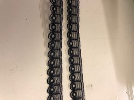 Spitze fein  schwarz, 1 cm breit, Preis pro m,
