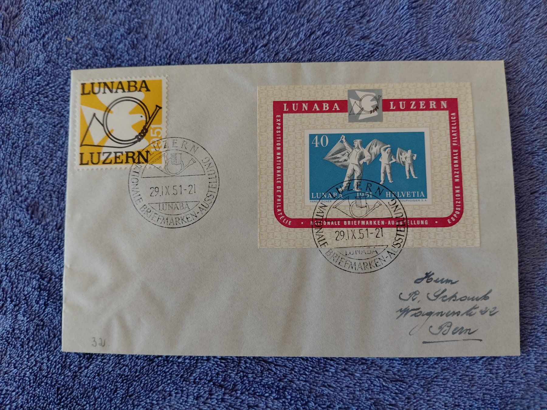 Alle Briefmarken: Lunaba Blockbrief  1951 – Gebraucht aus Horw von Onurb008