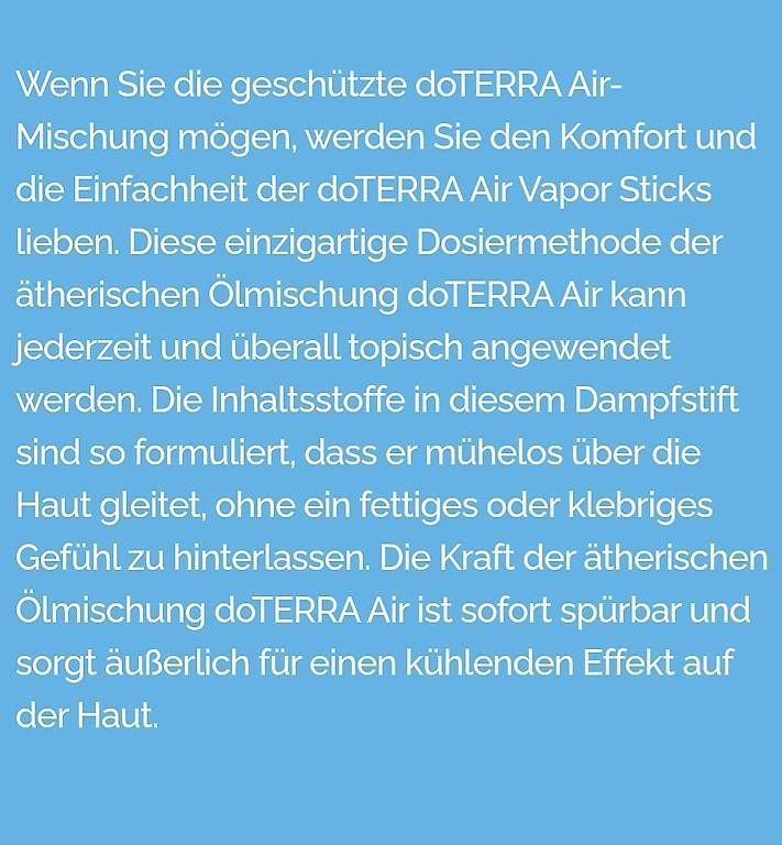 Doterra Oli essenziali: Dõterra Air Vapor Stick – Nuovo e nell'imballaggio originale da Lyss venduto da Infinia 1