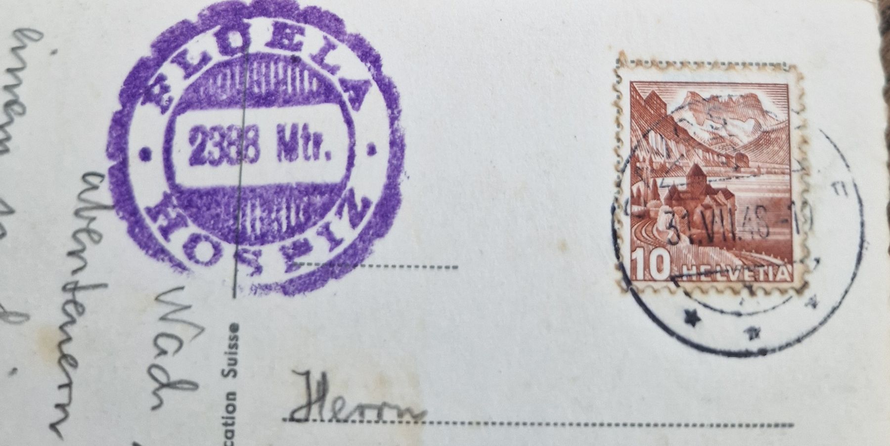 Cartoline postali: Hotel Flüela Passhöhe mit Stempel 1948 – Usato da Ebikon venduto da Donar50 1