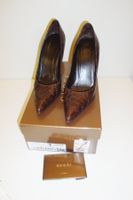 GUCCI Scarpe in pelle di cocodrilo con tacco bambu