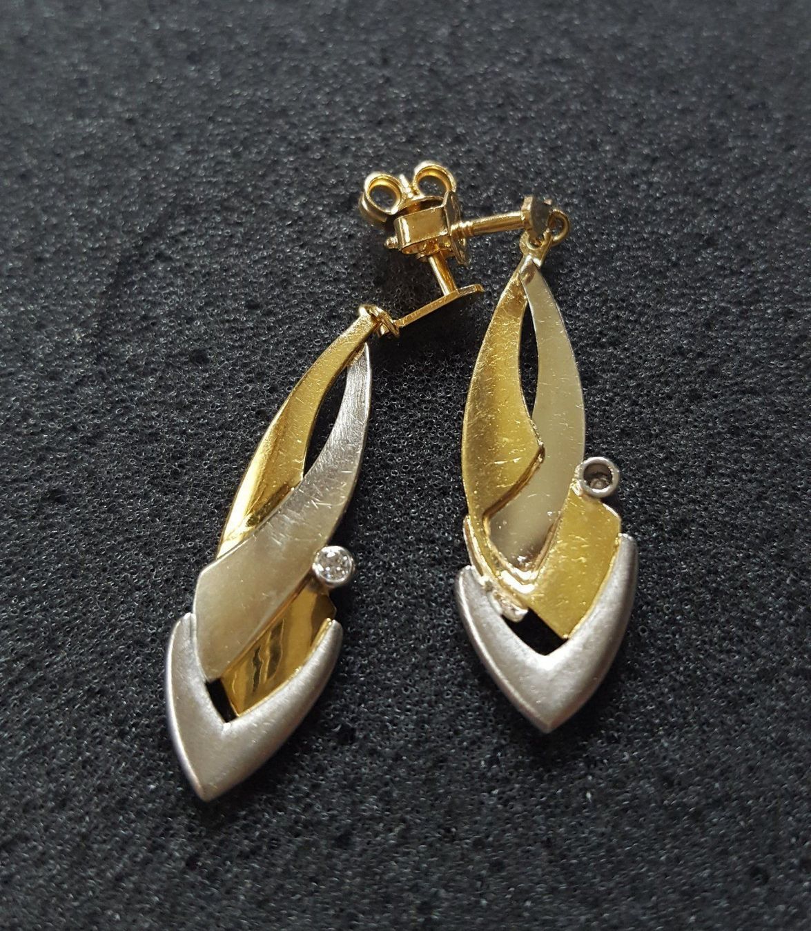 Orecchini pendenti & Orecchini a lobo: Gold 750 Massiv Brillanten Ohrstecker – Usato da Wald ZH venduto da Dasilver 6